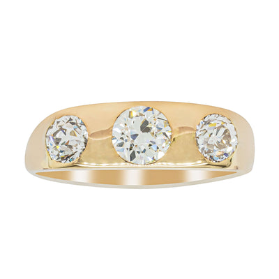 Deja Vu 14ct Yellow Gold 1.36ct Diamond Three-Stone Ring - Ring - Walker & Hall