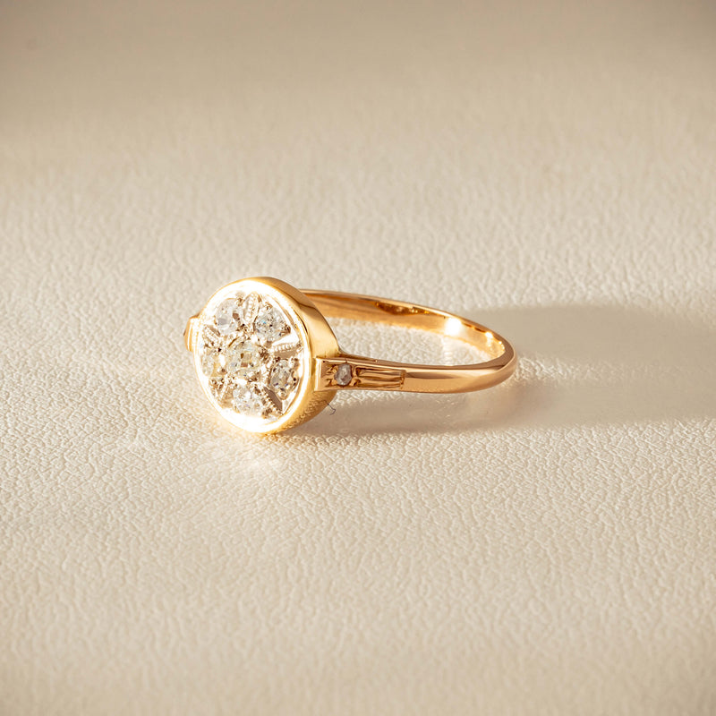 Vintage 14ct Rose & White Gold .25ct Diamond Cluster Ring - Ring - Walker & Hall