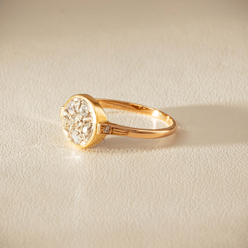 Vintage 14ct Rose & White Gold .25ct Diamond Cluster Ring - Ring - Walker & Hall