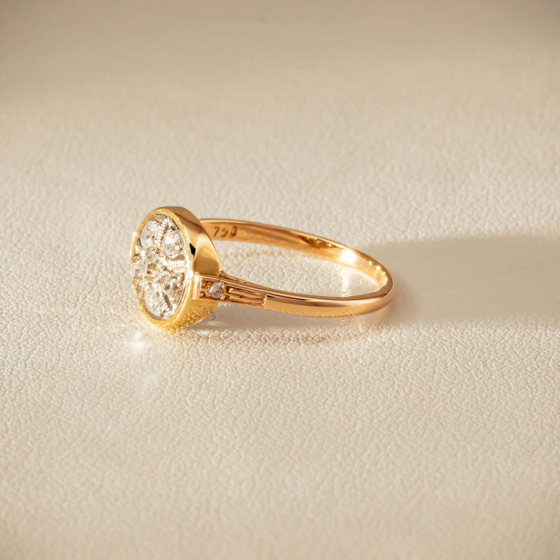 Vintage 14ct Rose & White Gold .25ct Diamond Cluster Ring - Ring - Walker & Hall
