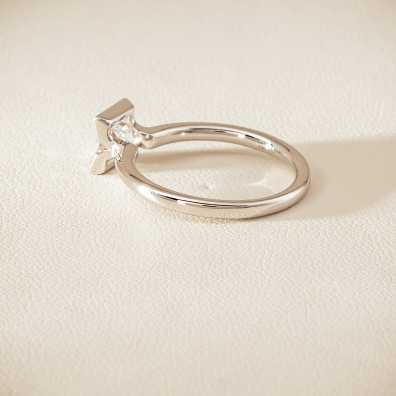 18ct White Gold .85ct Princess-Cut Diamond Elle Ring - Ring - Walker & Hall
