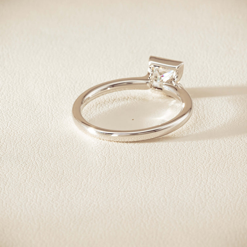 18ct White Gold .85ct Princess-Cut Diamond Elle Ring - Ring - Walker & Hall