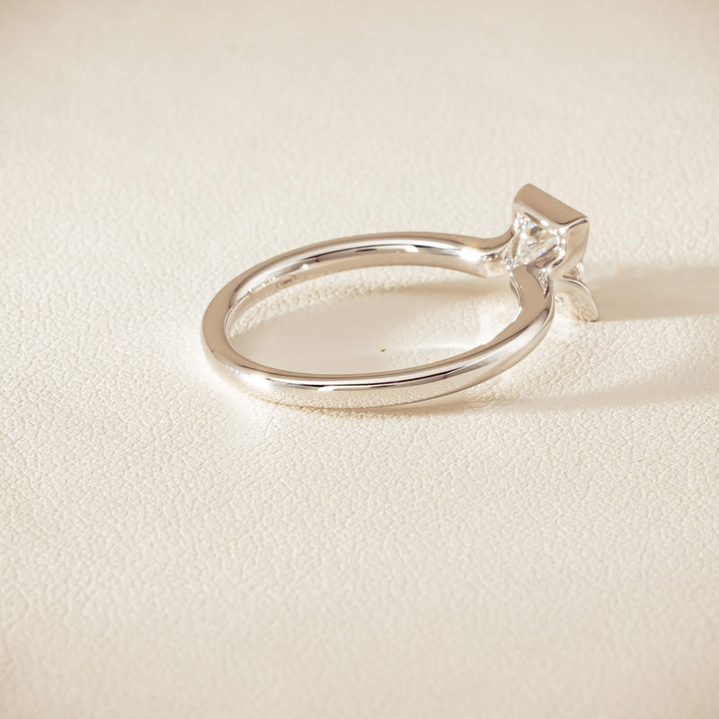 18ct White Gold .85ct Princess-Cut Diamond Elle Ring - Ring - Walker & Hall