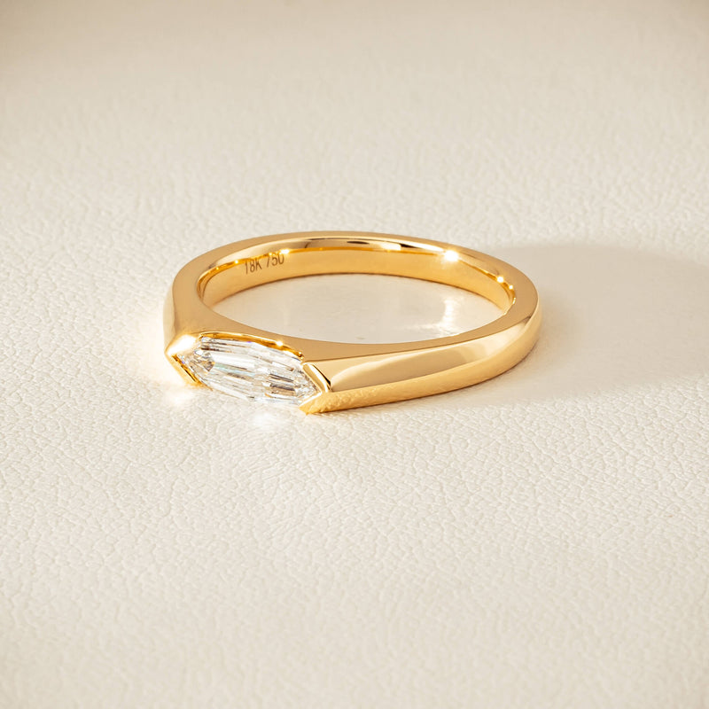 18ct Yellow Gold .56ct Marquise-Cut Diamond Astrid Ring - Ring - Walker & Hall