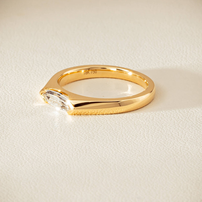 18ct Yellow Gold .56ct Marquise-Cut Diamond Astrid Ring - Ring - Walker & Hall
