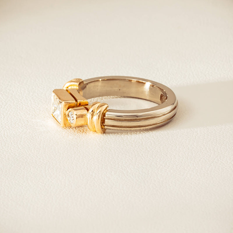 Deja Vu 14ct Bi-Tone Gold .77ct Diamond Three-Stone Ring - Ring - Walker & Hall