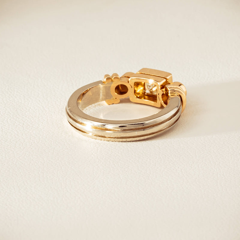 Deja Vu 14ct Bi-Tone Gold .77ct Diamond Three-Stone Ring - Ring - Walker & Hall