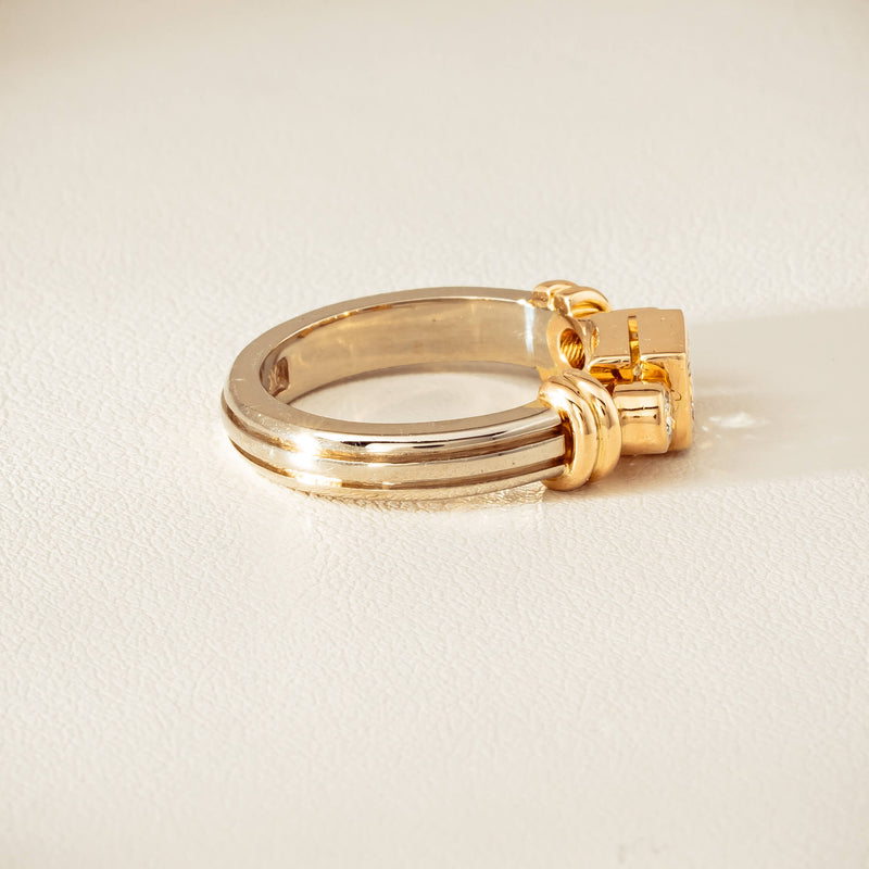 Deja Vu 14ct Bi-Tone Gold .77ct Diamond Three-Stone Ring - Ring - Walker & Hall