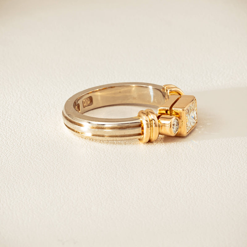 Deja Vu 14ct Bi-Tone Gold .77ct Diamond Three-Stone Ring - Ring - Walker & Hall