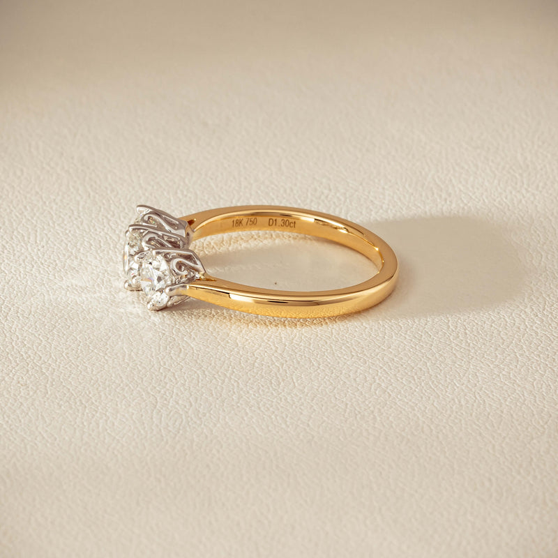 18ct Yellow Gold 1.30ct Diamond Coronado Ring - Ring - Walker & Hall