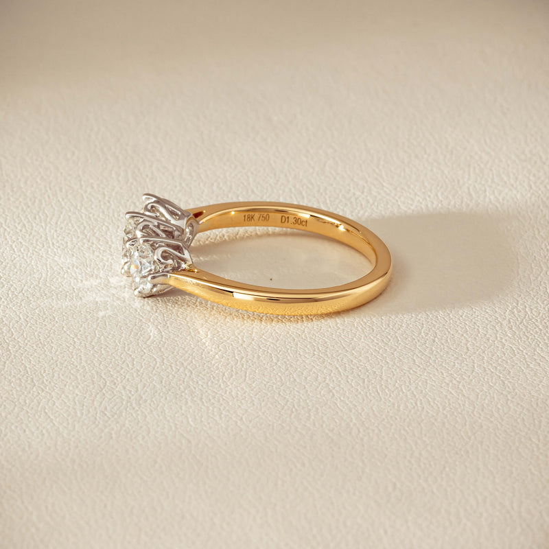 18ct Yellow Gold 1.30ct Diamond Coronado Ring - Ring - Walker & Hall