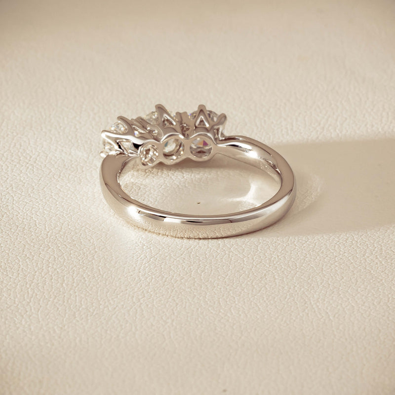 18ct White Gold 1.34ct Reclaimed Diamond Trilogy Ring - Ring - Walker & Hall