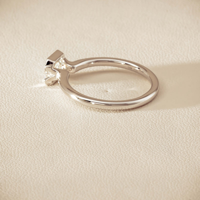 18ct White Gold .77ct Radiant-Cut Diamond Elle Ring - Ring - Walker & Hall