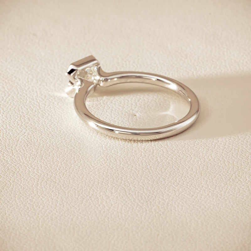 18ct White Gold .77ct Radiant-Cut Diamond Elle Ring - Ring - Walker & Hall