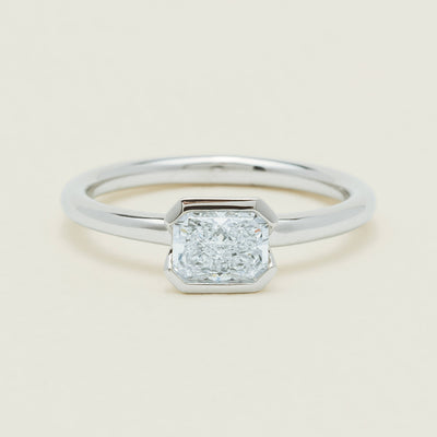 18ct White Gold .77ct Radiant-Cut Diamond Elle Ring - Ring - Walker & Hall