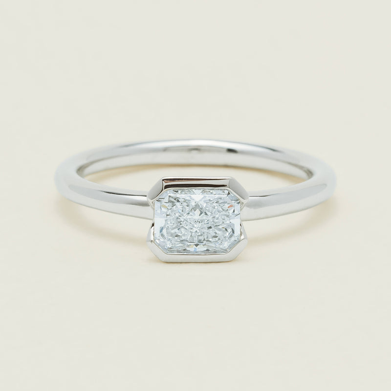 18ct White Gold .77ct Radiant-Cut Diamond Elle Ring - Ring - Walker & Hall