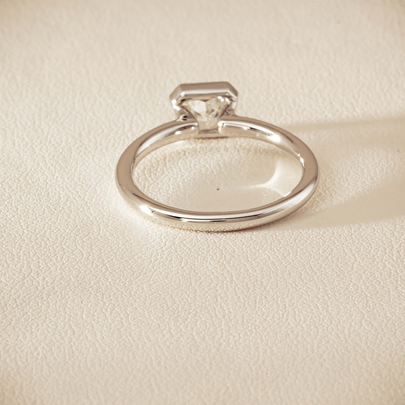 18ct White Gold .77ct Radiant-Cut Diamond Elle Ring - Ring - Walker & Hall