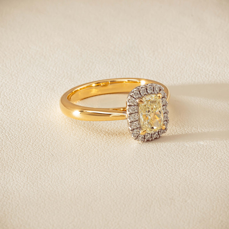 18ct Yellow Gold 1.00ct Fancy Cushion-Cut Diamond Nina Ring - Ring - Walker & Hall