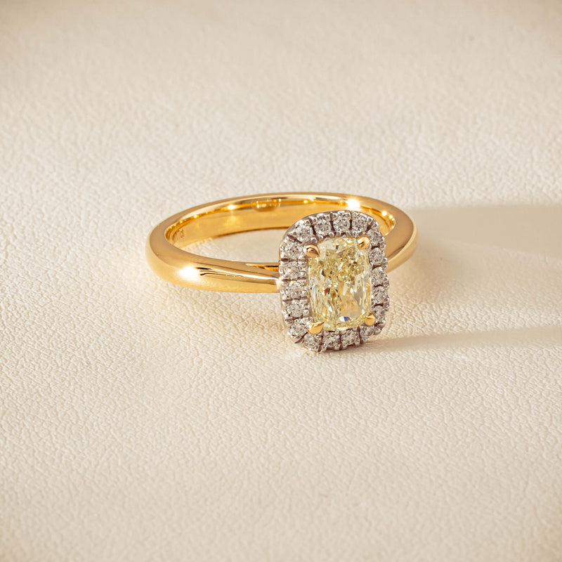 18ct Yellow Gold 1.00ct Fancy Cushion-Cut Diamond Nina Ring - Ring - Walker & Hall