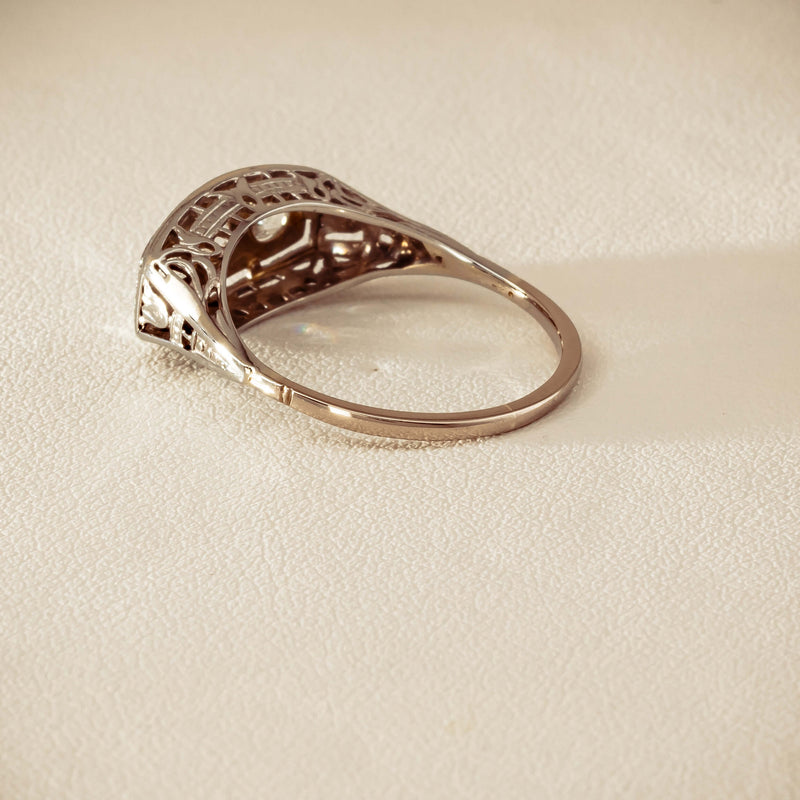 Deja Vu 18ct White Gold .35ct Old-Cut Diamond Ring