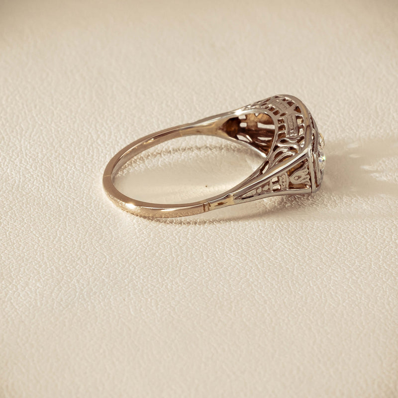 Deja Vu 18ct White Gold .35ct Old-Cut Diamond Ring