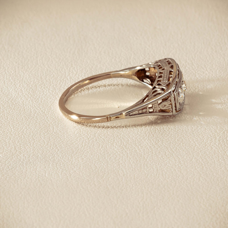 Deja Vu 18ct White Gold .35ct Old-Cut Diamond Ring