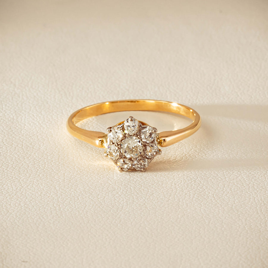 Deja Vu 18ct Yellow Gold .52ct Diamond Cluster Ring
