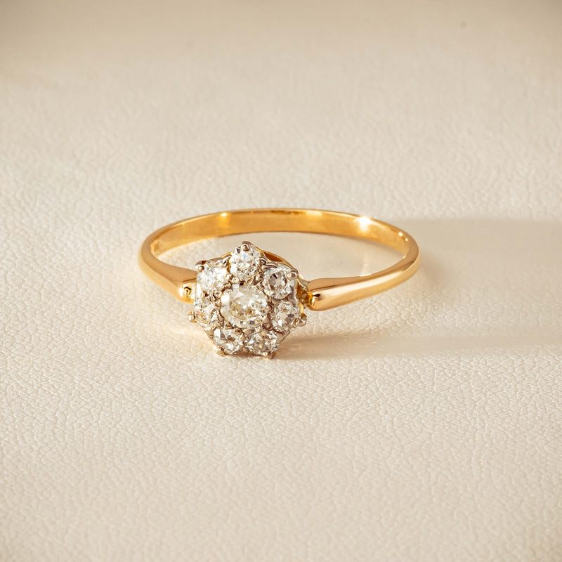 Deja Vu 18ct Yellow Gold .52ct Diamond Cluster Ring