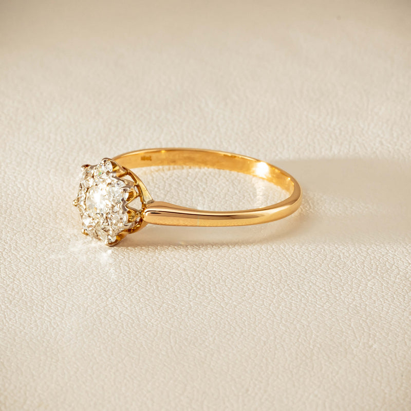 Deja Vu 18ct Yellow Gold .52ct Diamond Cluster Ring