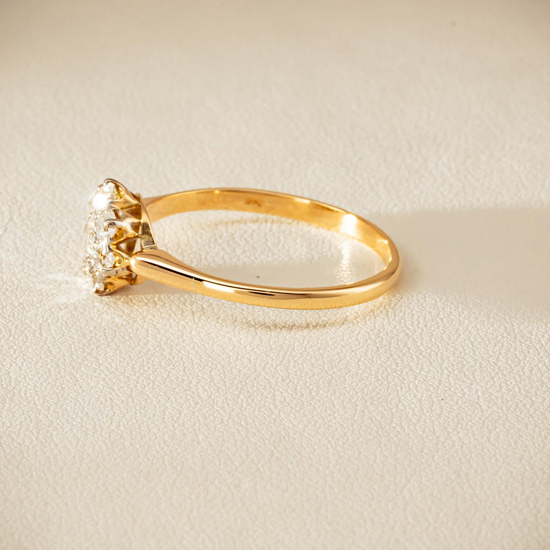 Deja Vu 18ct Yellow Gold .52ct Diamond Cluster Ring