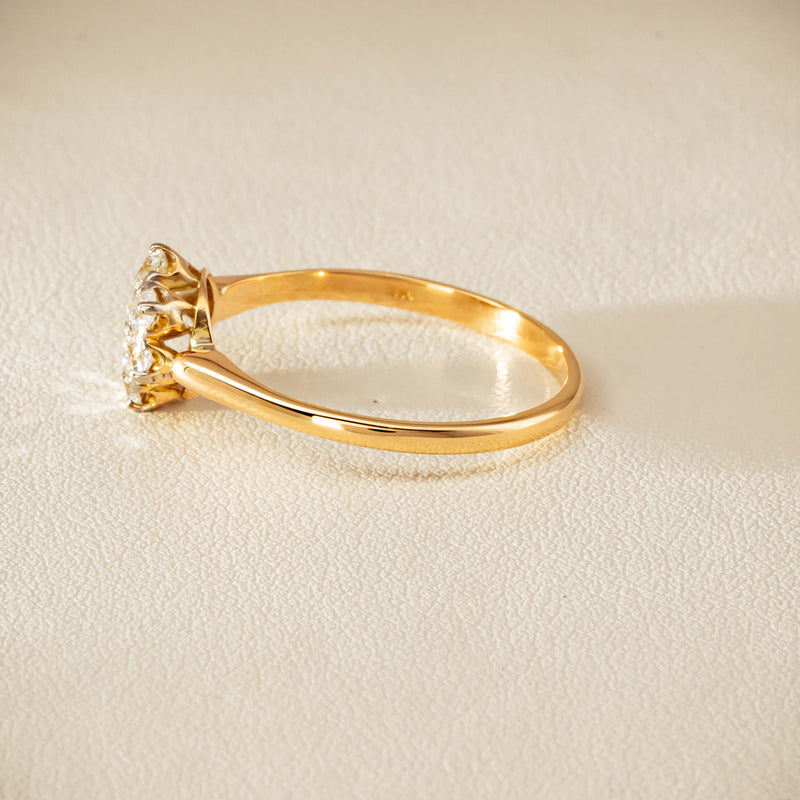 Deja Vu 18ct Yellow Gold .52ct Diamond Cluster Ring