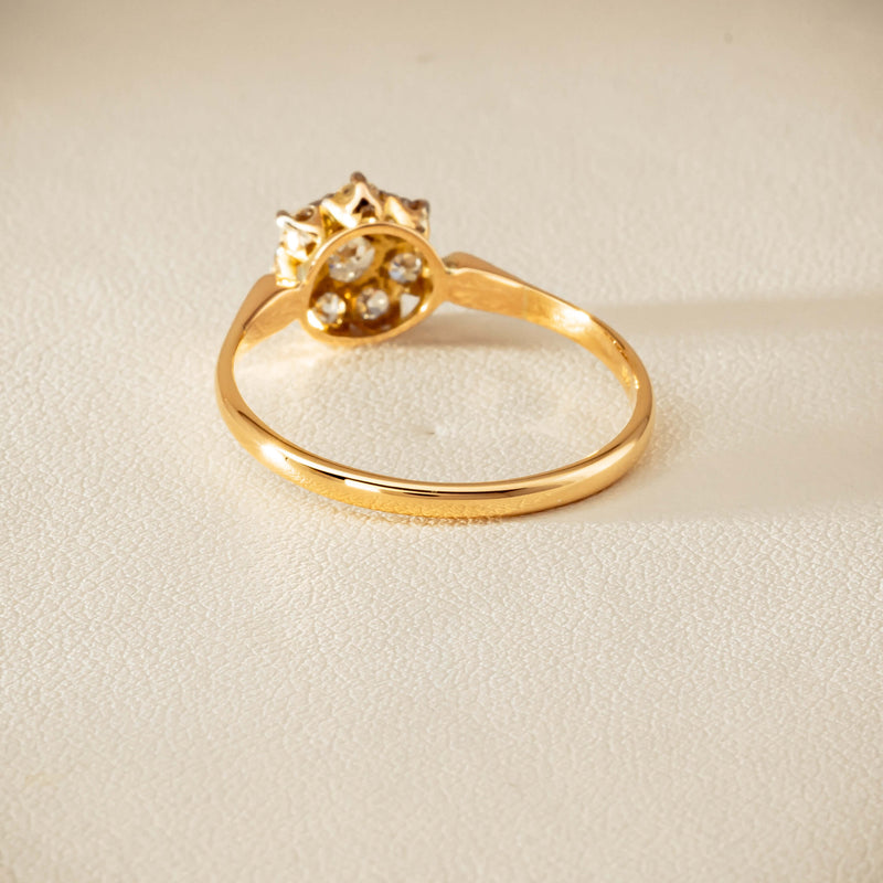 Deja Vu 18ct Yellow Gold .52ct Diamond Cluster Ring