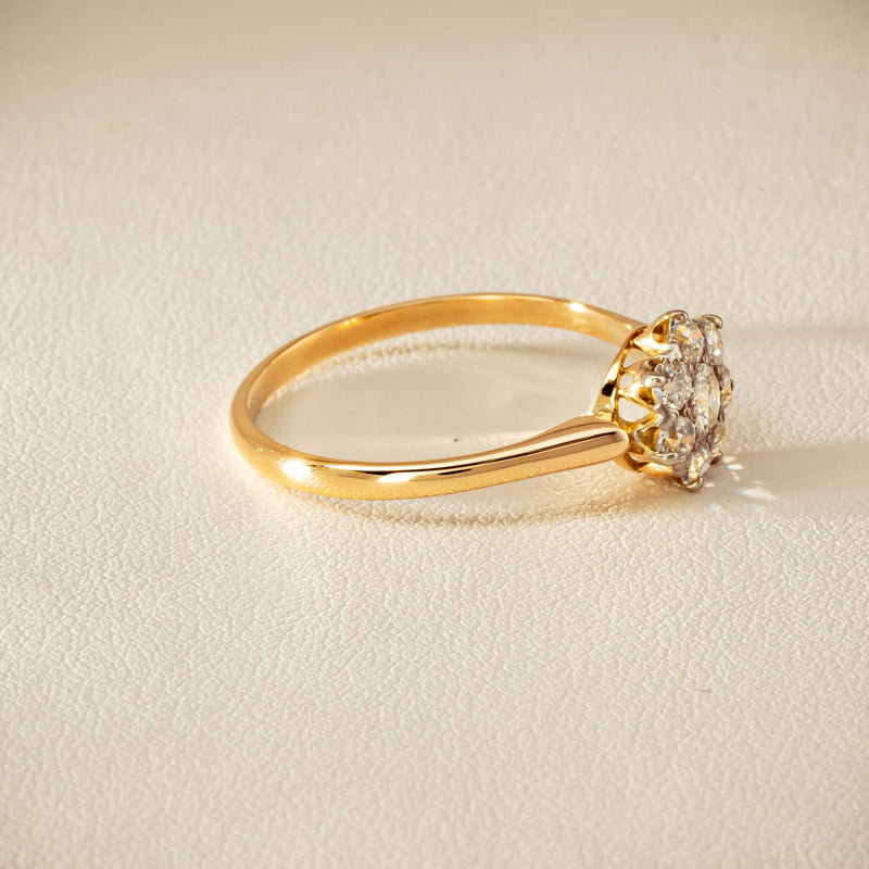 Deja Vu 18ct Yellow Gold .52ct Diamond Cluster Ring