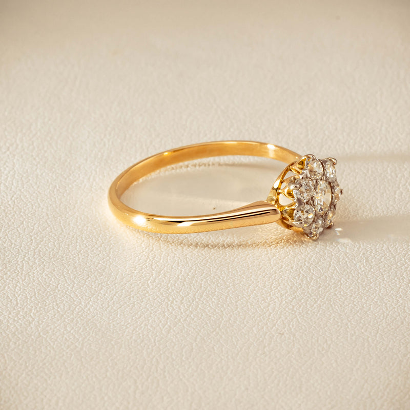 Deja Vu 18ct Yellow Gold .52ct Diamond Cluster Ring