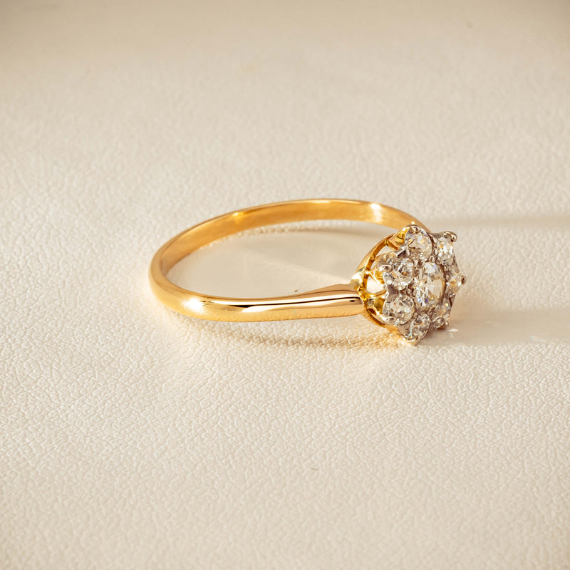 Deja Vu 18ct Yellow Gold .52ct Diamond Cluster Ring