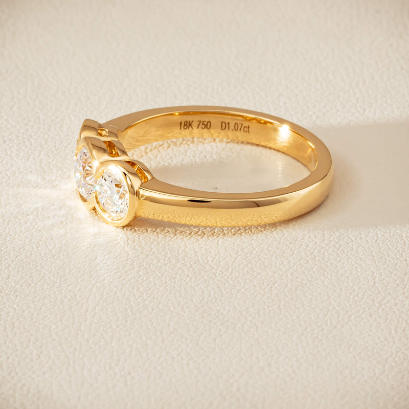 18ct Yellow Gold 1.07ct Diamond Three-Stone Natalia Ring
