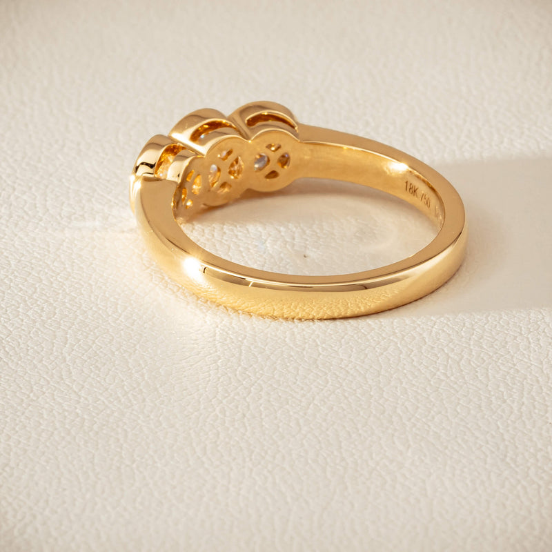 18ct Yellow Gold 1.07ct Diamond Three-Stone Natalia Ring