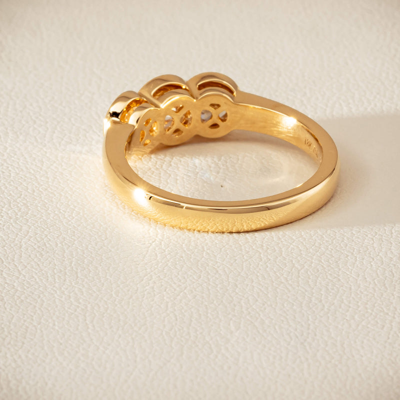 18ct Yellow Gold 1.07ct Diamond Three-Stone Natalia Ring