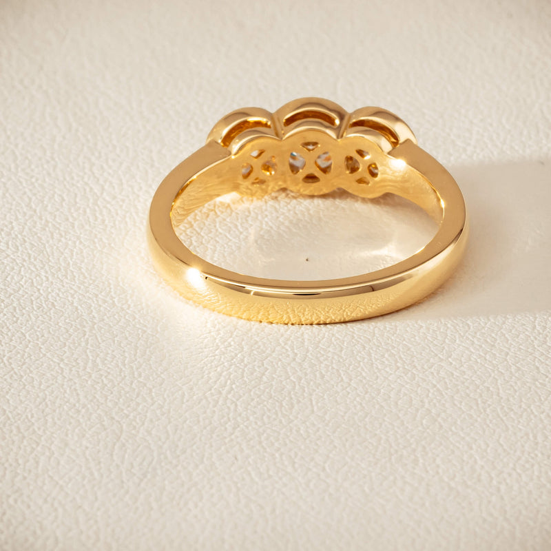 18ct Yellow Gold 1.07ct Diamond Three-Stone Natalia Ring