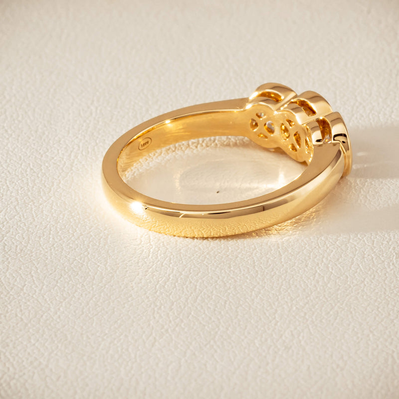 18ct Yellow Gold 1.07ct Diamond Three-Stone Natalia Ring