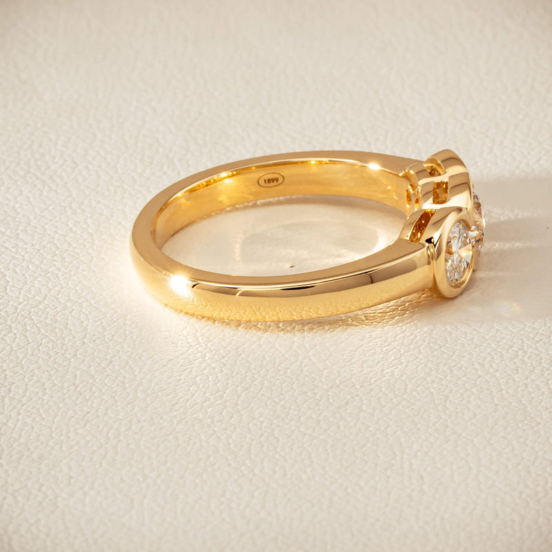 18ct Yellow Gold 1.07ct Diamond Three-Stone Natalia Ring