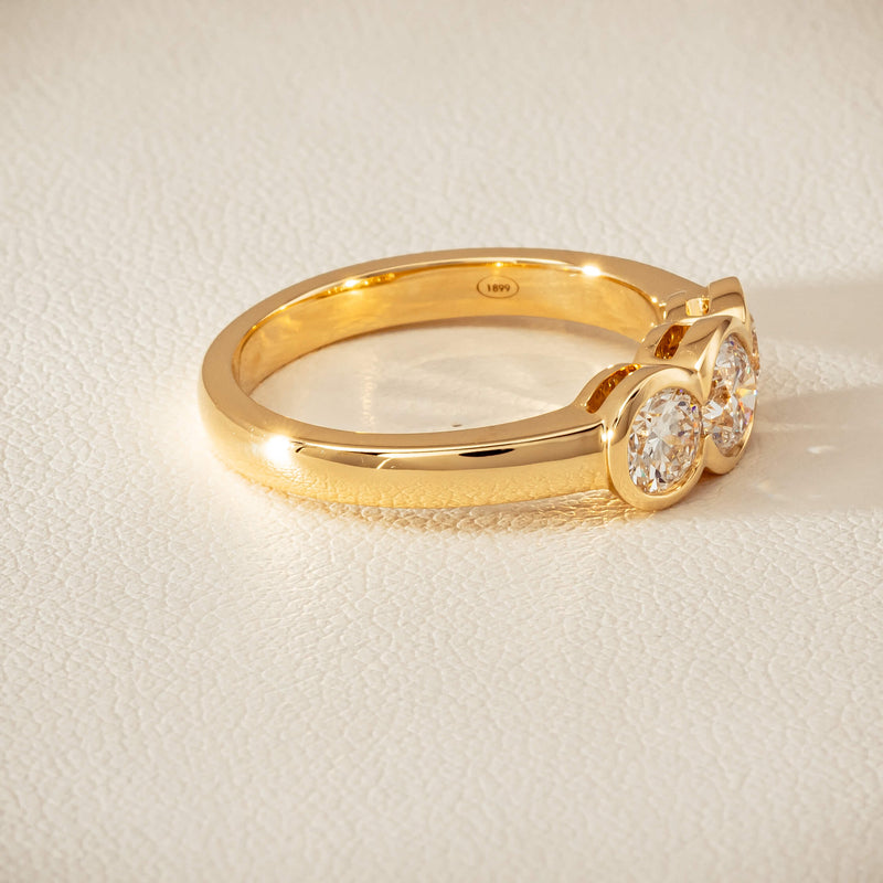 18ct Yellow Gold 1.07ct Diamond Three-Stone Natalia Ring