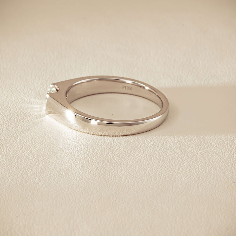 Platinum .59ct Reclaimed Princess-Cut Diamond Mens Ring