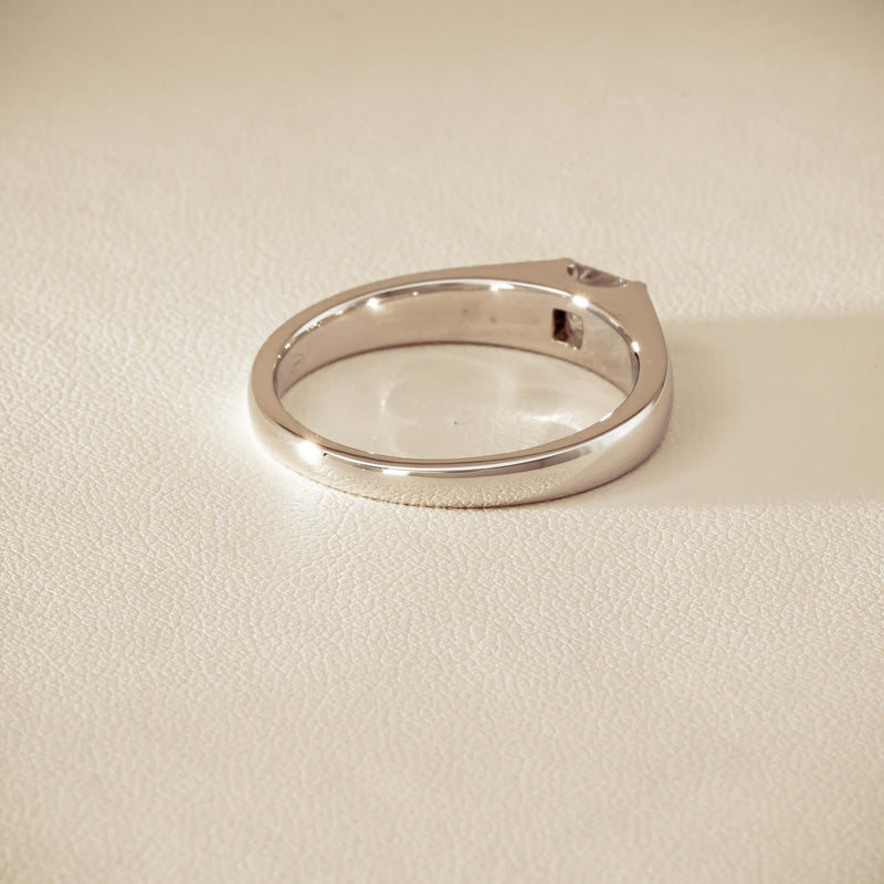 Platinum .59ct Reclaimed Princess-Cut Diamond Mens Ring