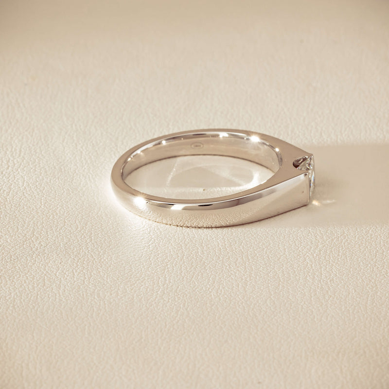 Platinum .59ct Reclaimed Princess-Cut Diamond Mens Ring