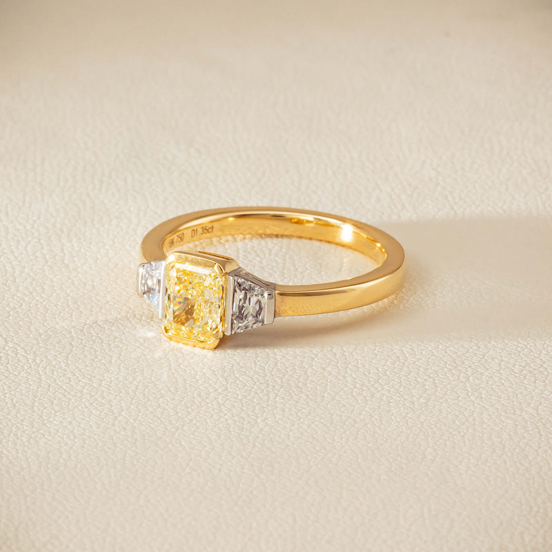 18ct Yellow Gold 1.01ct Fancy Diamond Three-Stone Ring