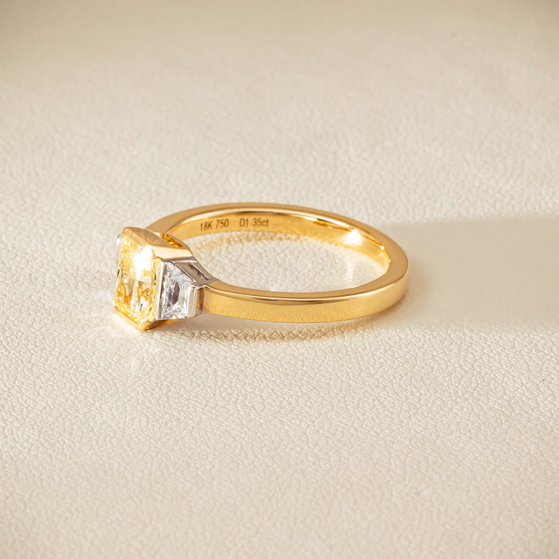 18ct Yellow Gold 1.01ct Fancy Diamond Three-Stone Ring