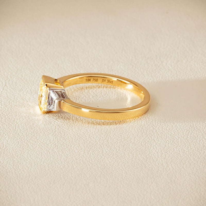 18ct Yellow Gold 1.01ct Fancy Diamond Three-Stone Ring