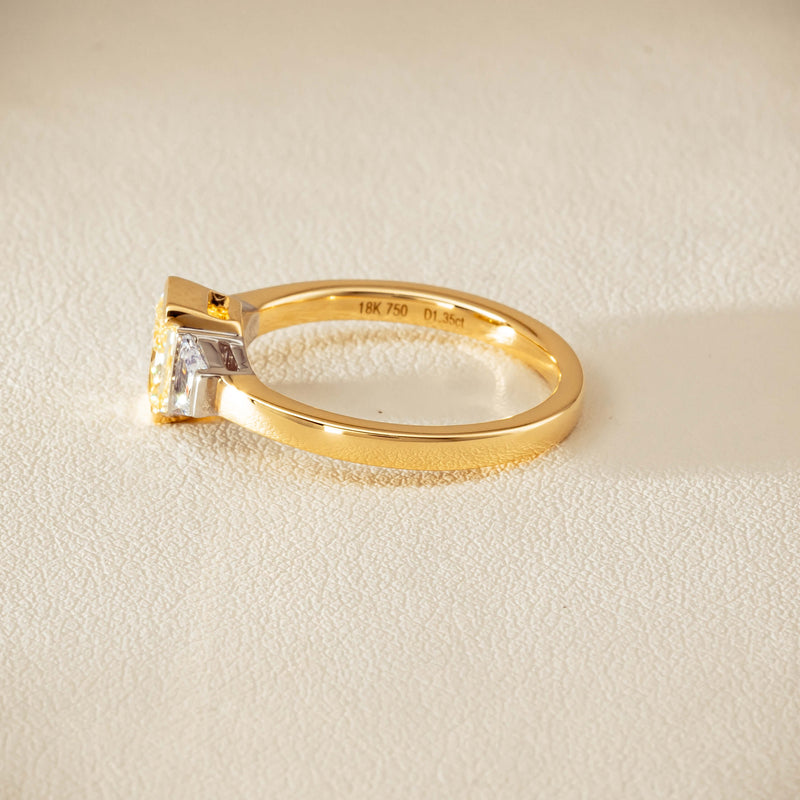 18ct Yellow Gold 1.01ct Fancy Diamond Three-Stone Ring