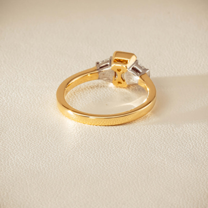 18ct Yellow Gold 1.01ct Fancy Diamond Three-Stone Ring